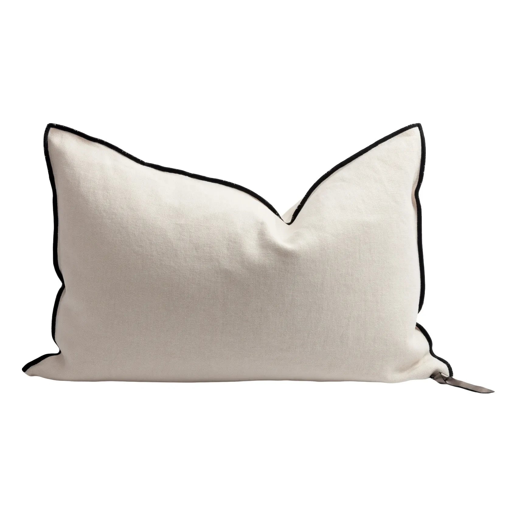 Maison de Vacances - Vice Versa Black Striped Washed Linen Cushion | FiorediLatte
