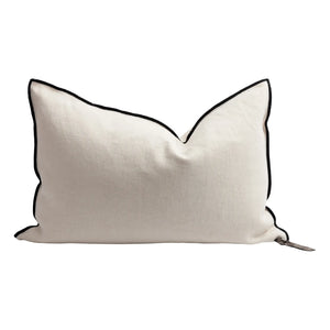 Maison de Vacances - Vice Versa Black Striped Washed Linen Cushion | FiorediLatte