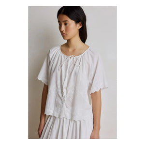 Hod - Jade Embroidered Blouse | White
