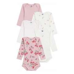 Petit Bateau - 5 Parça Çiçekli Bodyler | Pembe