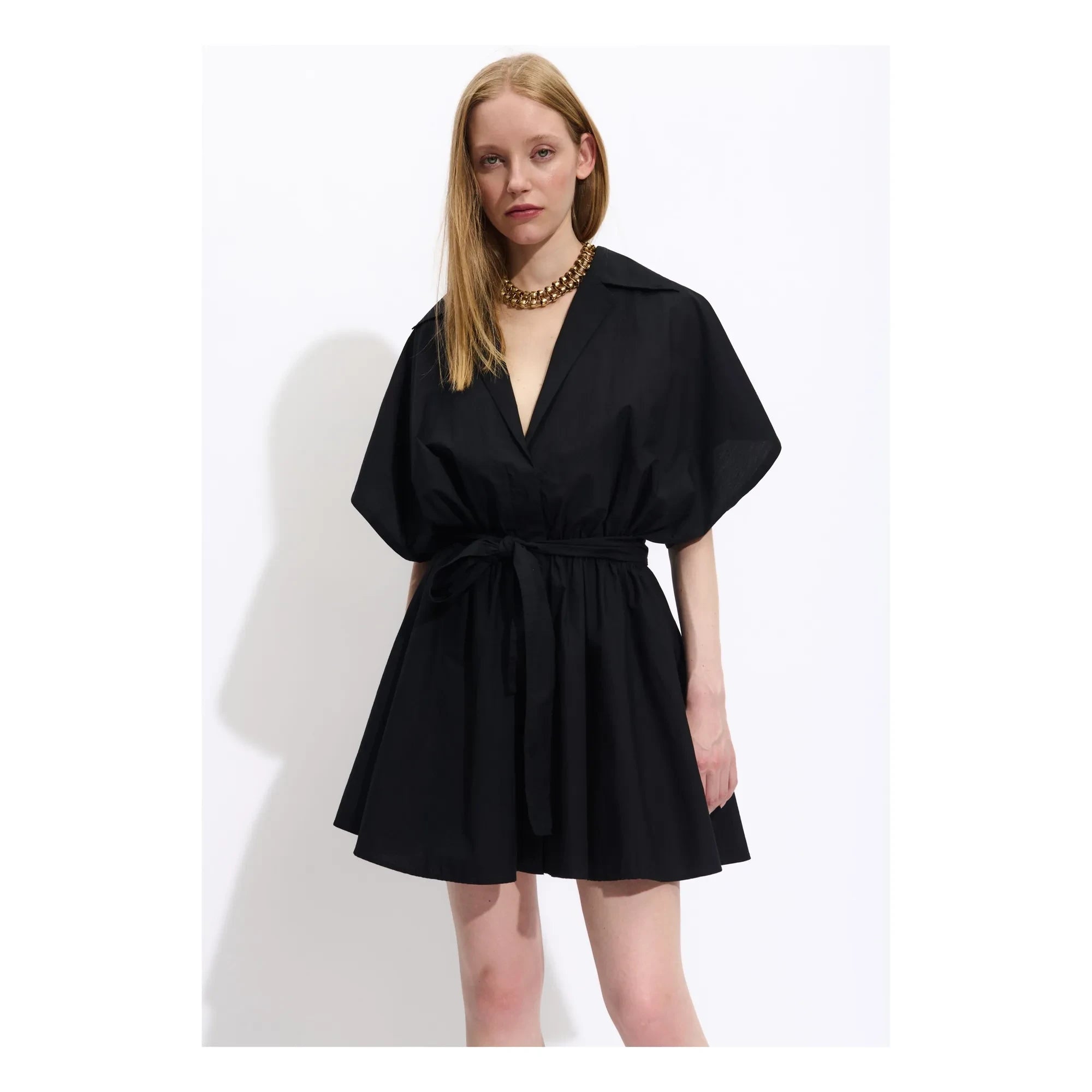 BELLEPIECE - Tara Cotton Poplin Dress | Black