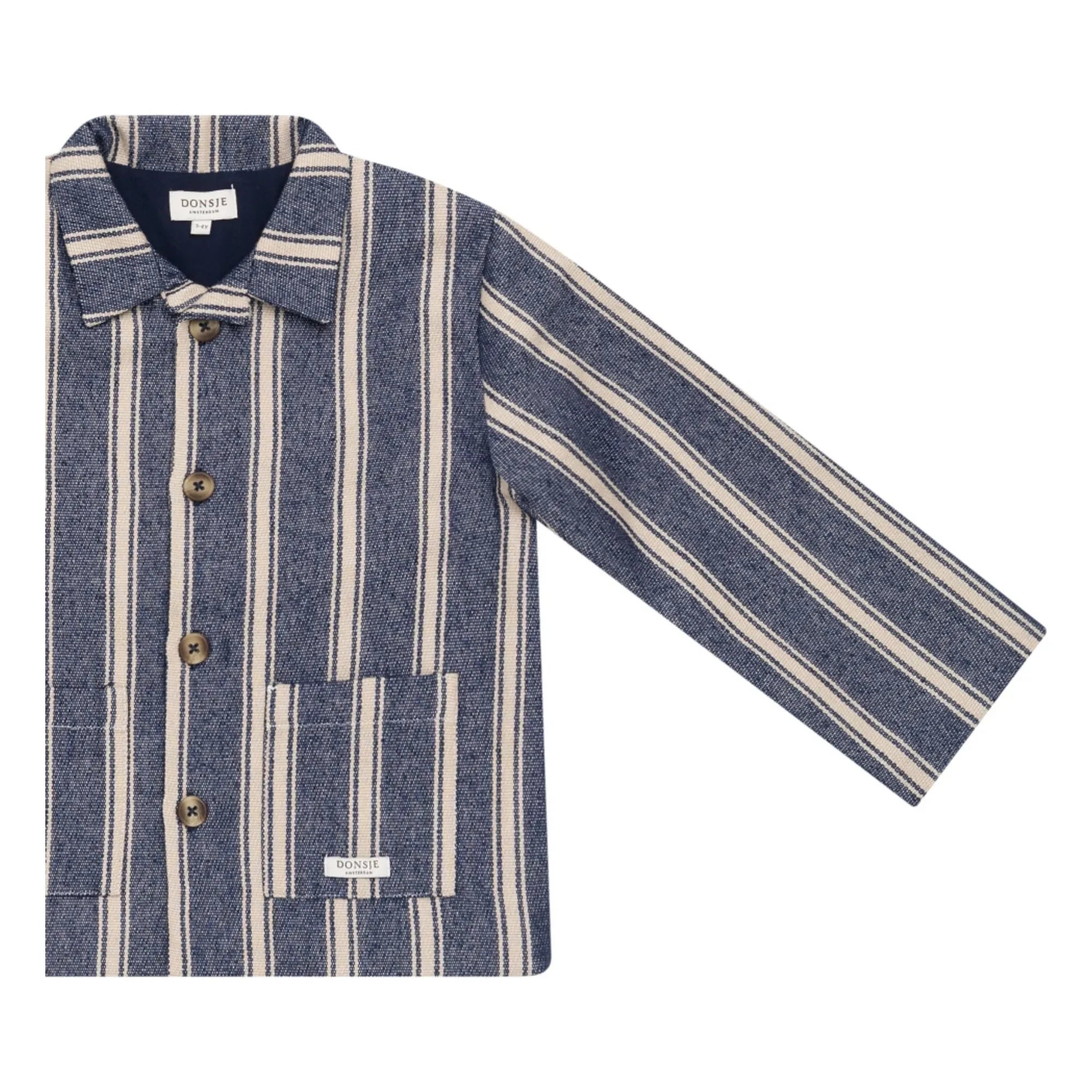Donsje - Henrik Striped Overshirt Jacket | Blue