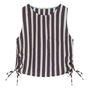 Dr Bloom - Travel Striped Blouse | Aubergine