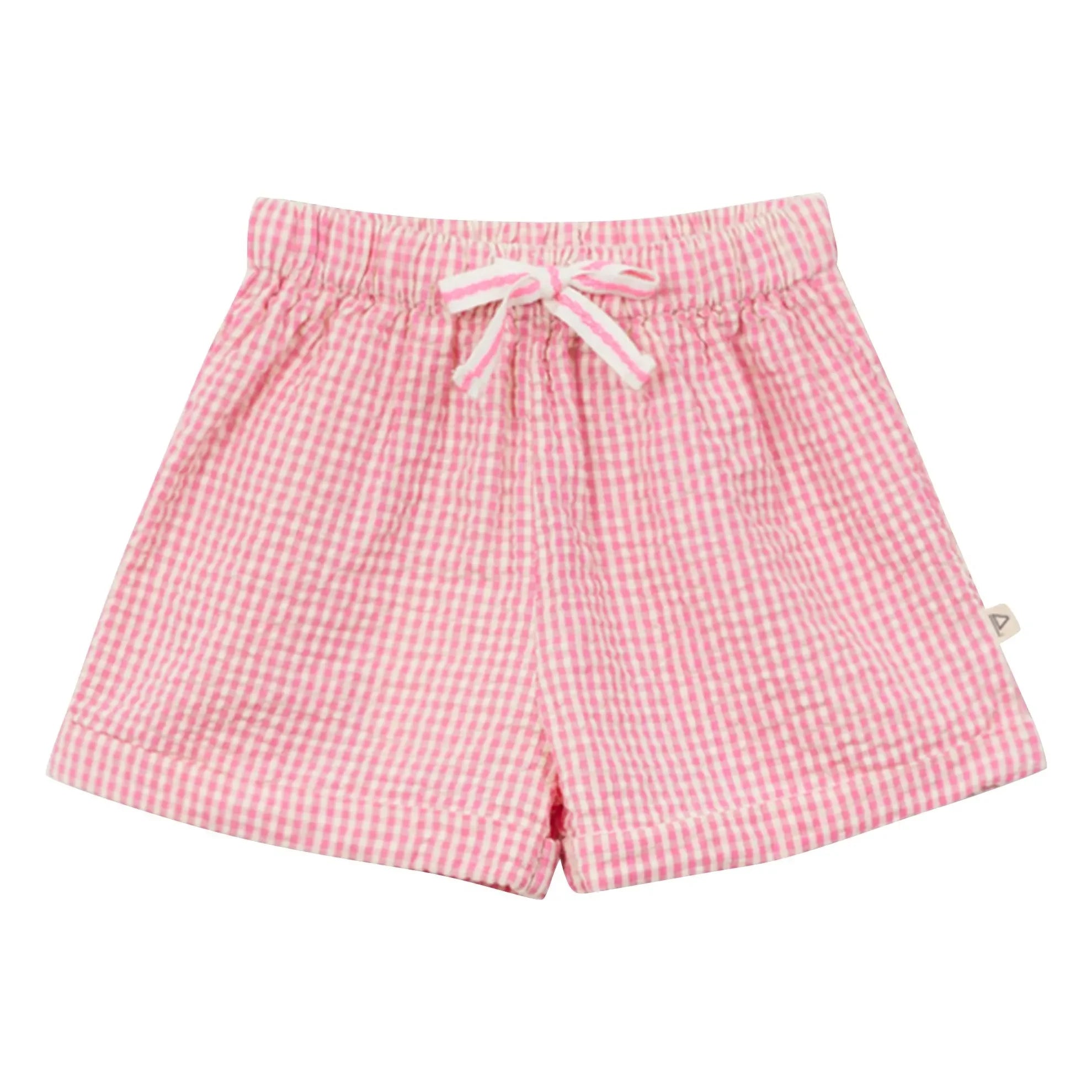 Arsène et Les Pipelettes - Vichy Seersucker Baby Shorts | Pink