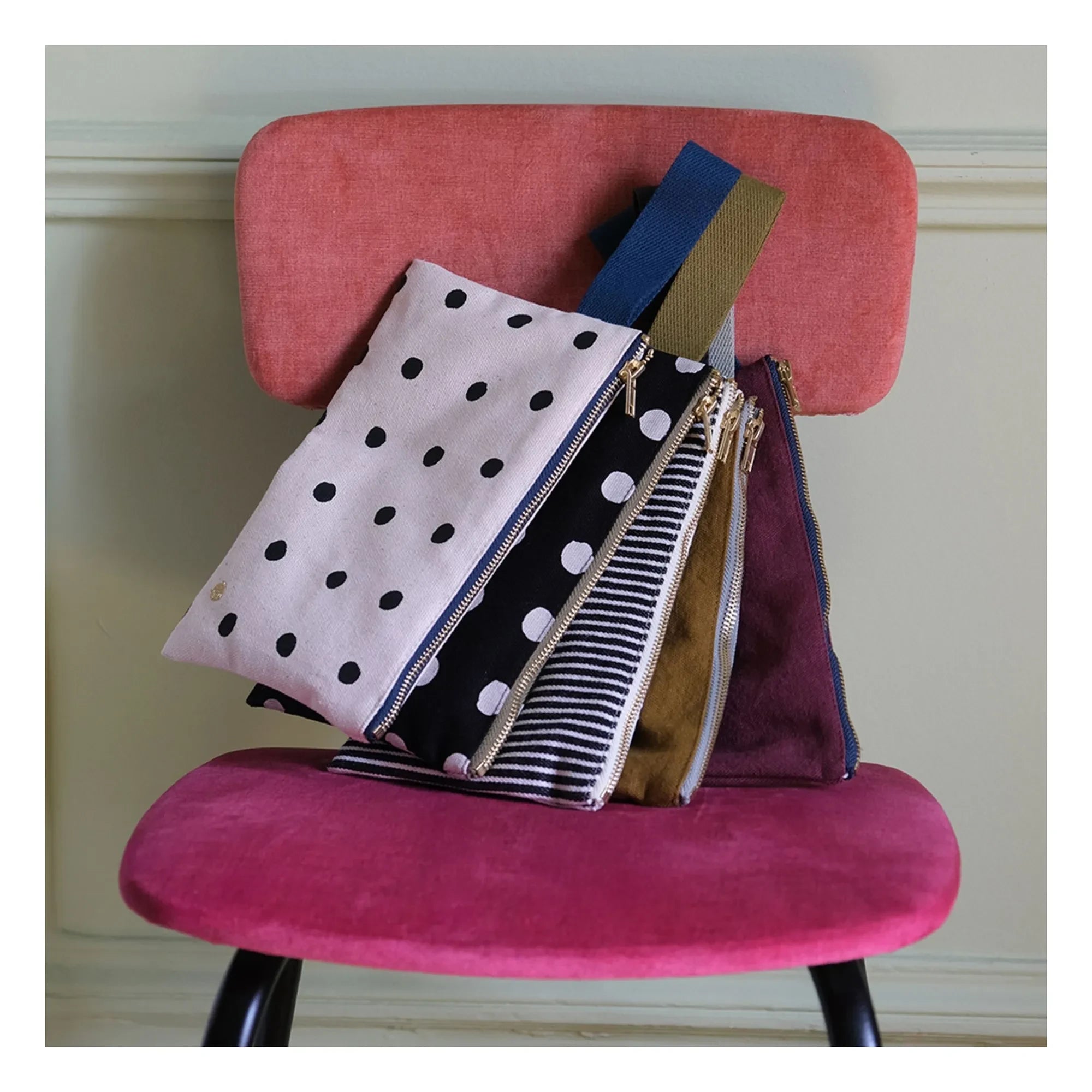 La cerise sur le gâteau - Kulplu organik pamuk clutch çanta | Bordo