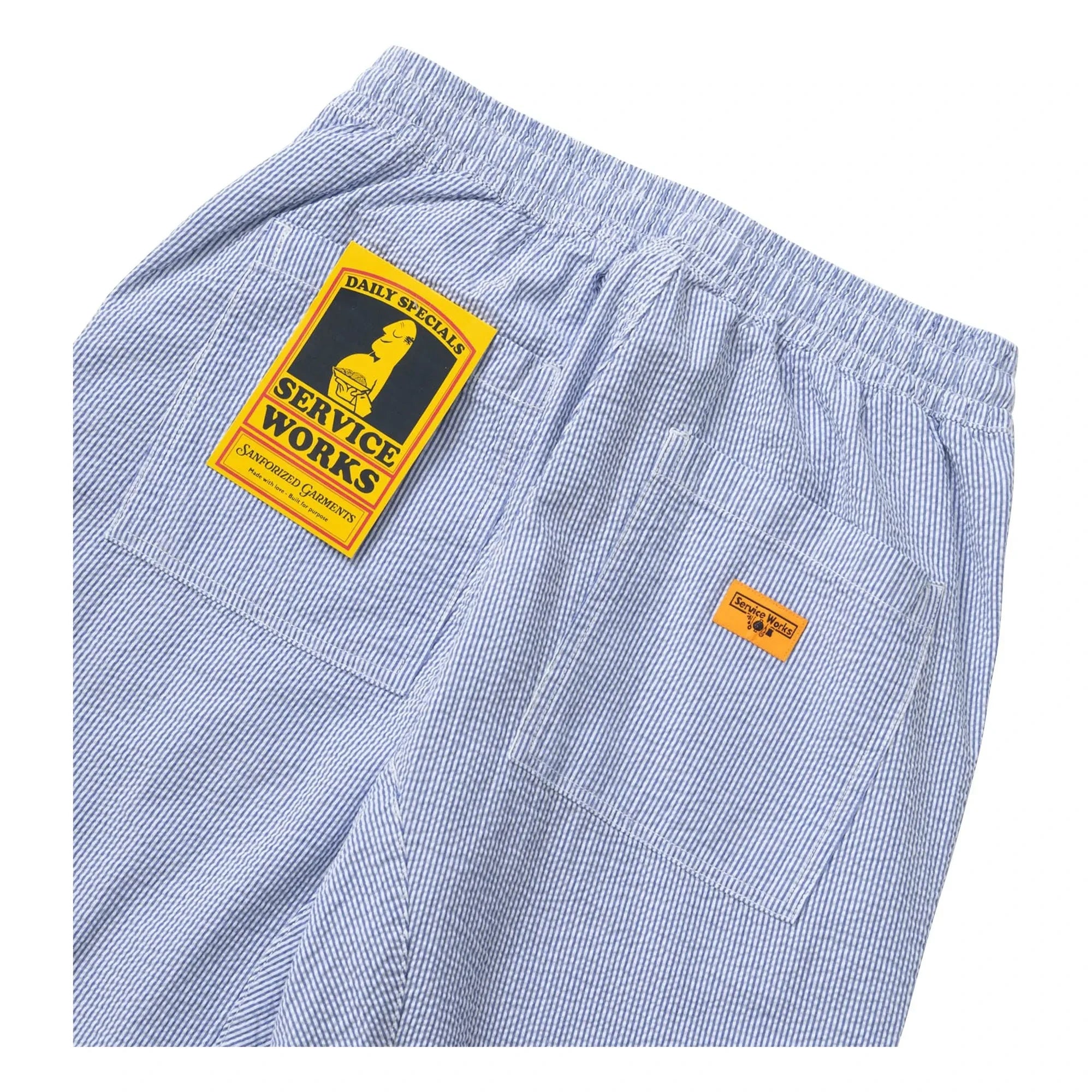 Service Works - Peach Striped Seersucker Pants | Light Blue