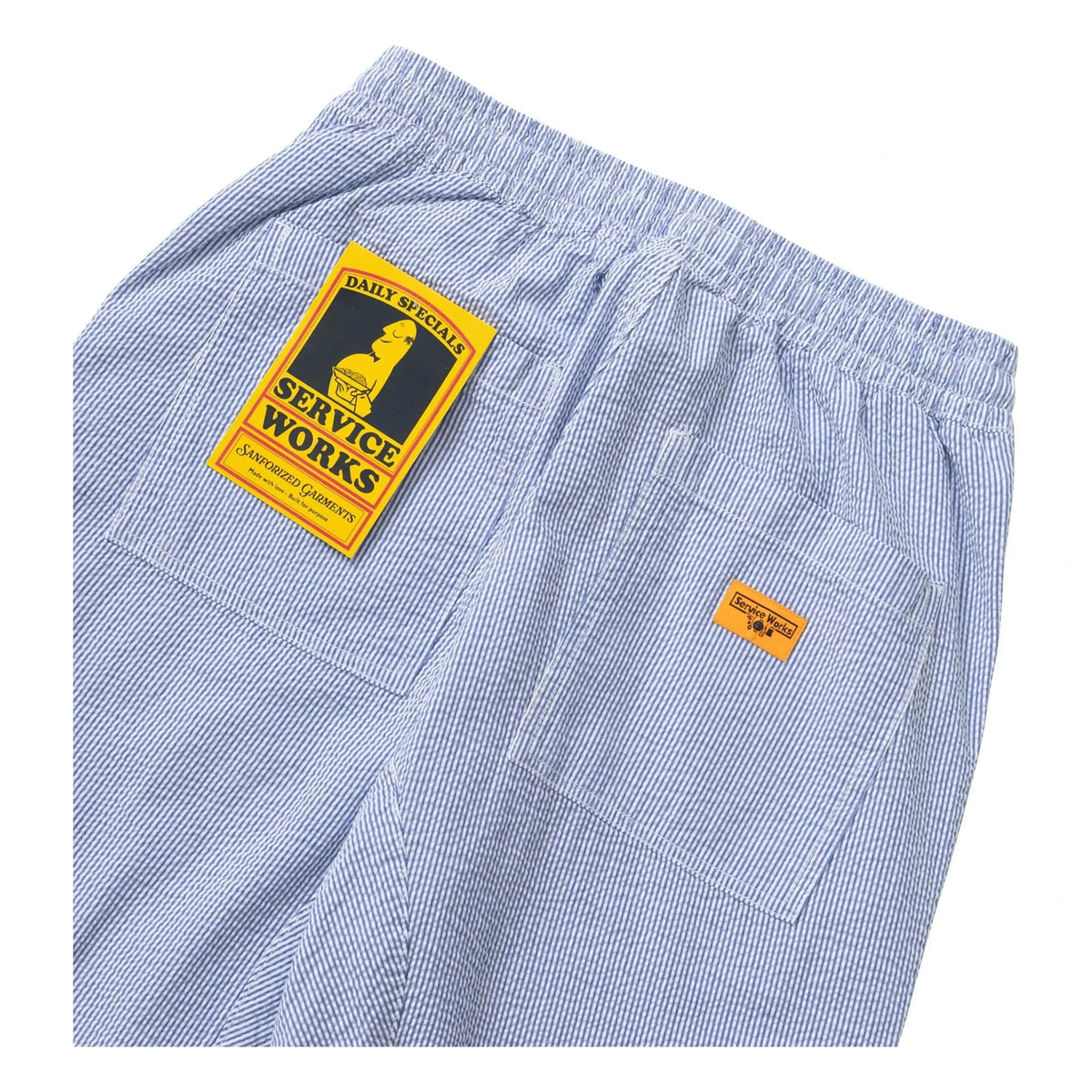 Service Works - Peach Striped Seersucker Pants | Light Blue