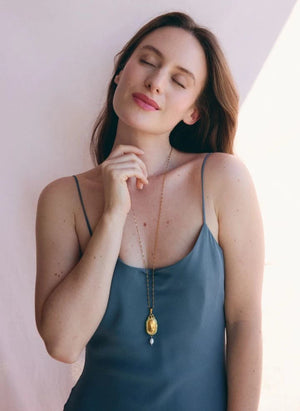 Palas - "Le Secret" Long Necklace | Faded Green