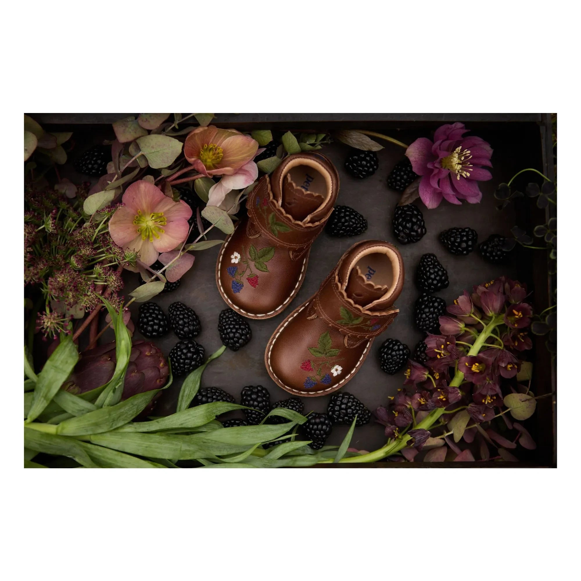 Petit Nord - Scallop Blackberries Scratch Boots - Uniqua Collection | Brown