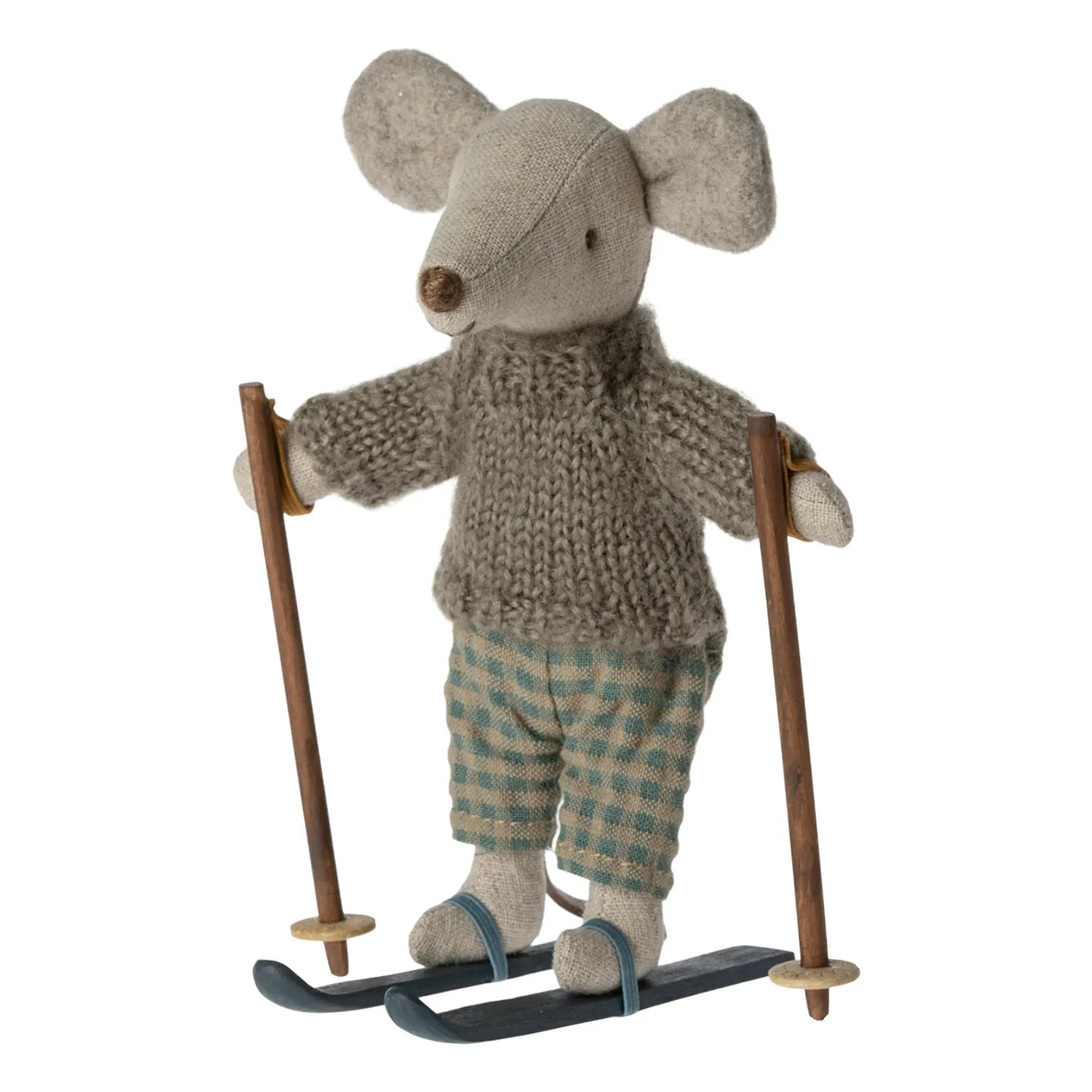 Maileg - Large male mouse with skis