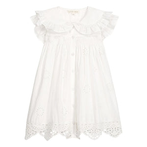 Louise Misha - Mia embroidered dress Organic cotton | White