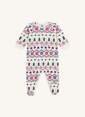 Petit Bateau - Sleep Well Noel Pijamaları Organik Pamuk | Ecru
