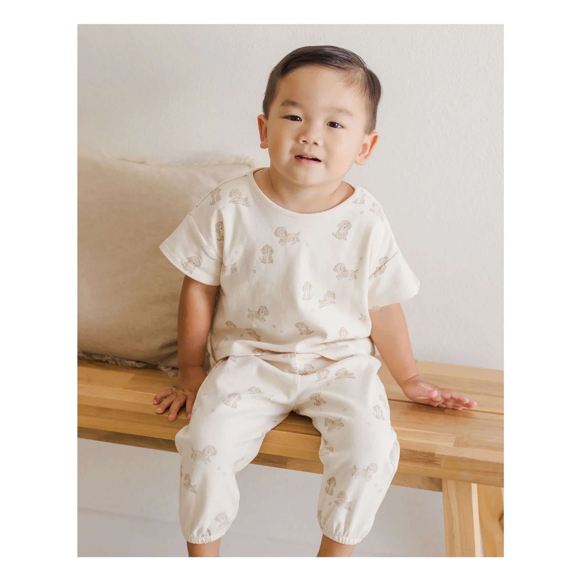 Quincy Mae - T-Shirt and Pants Set | Ecru