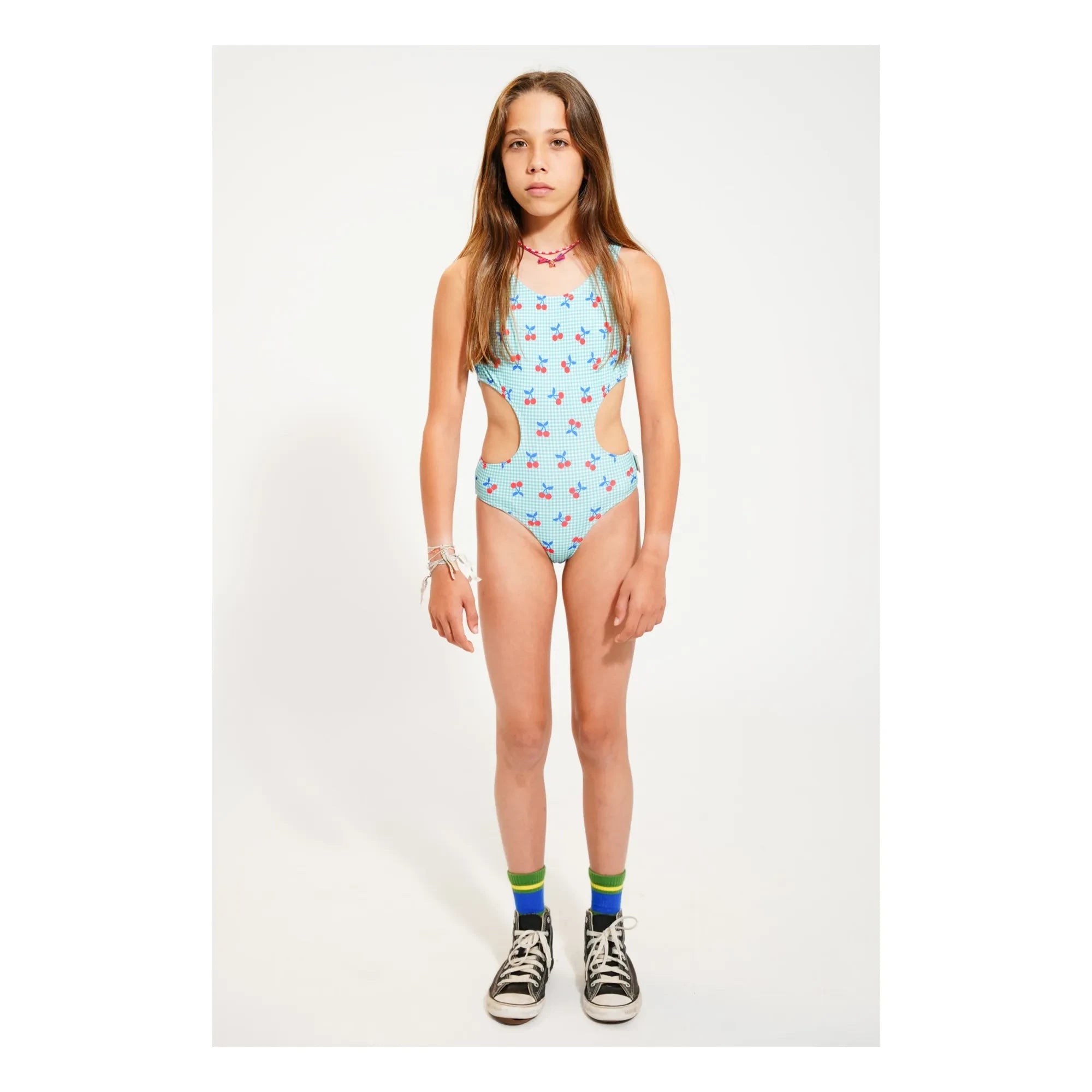 Piupiuchick - Cherry Recycled Fiber Swimsuit | Turquoise