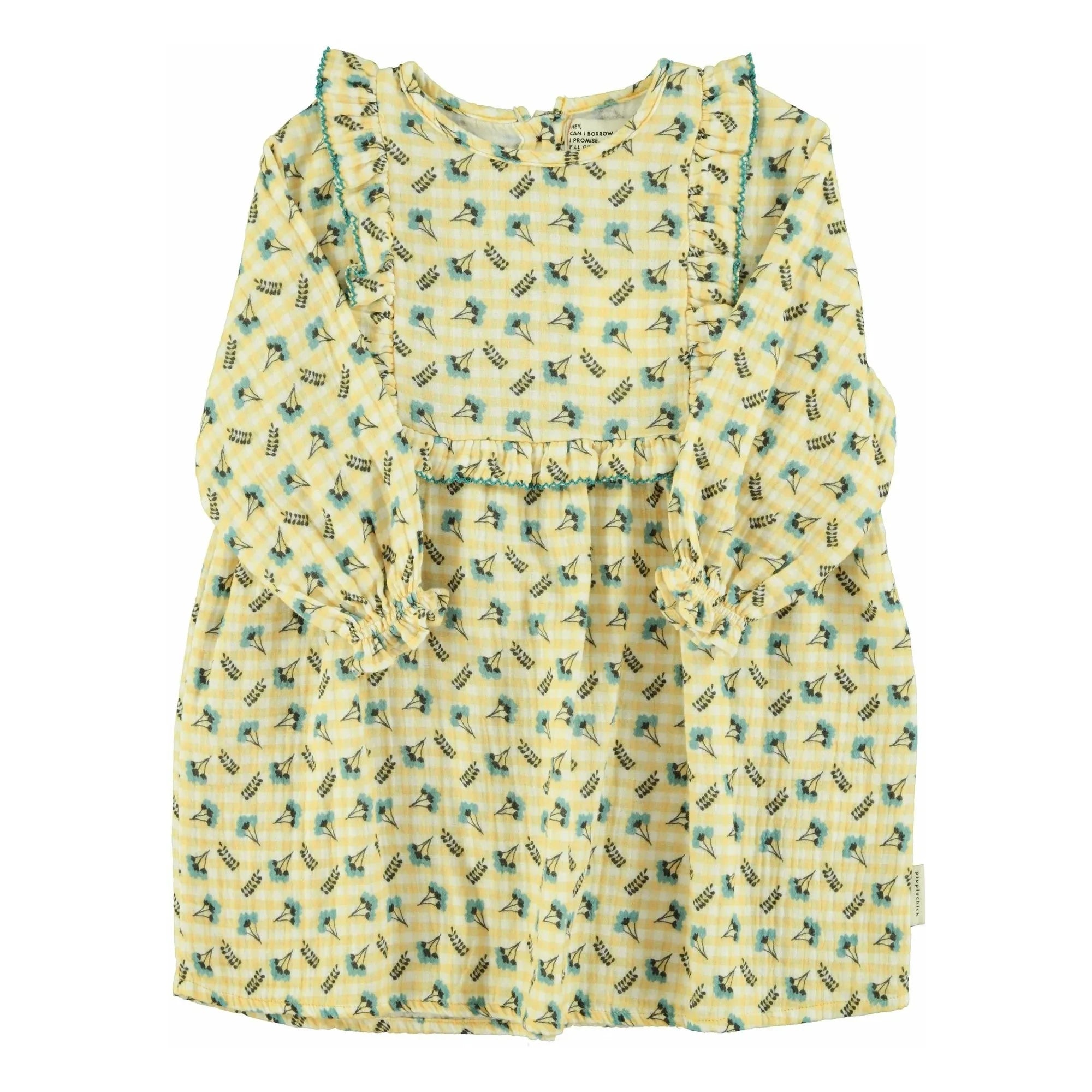 Piupiuchick - Flower Plastron Elbise | Sarı