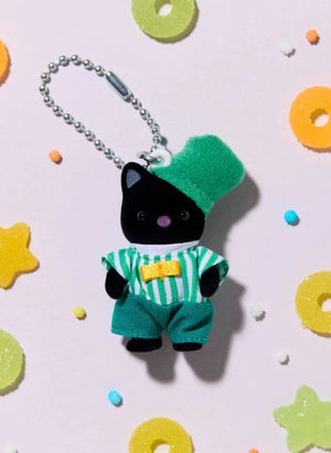 Sylvanian Families - Two-Tone Cat Keychain - Emerald
