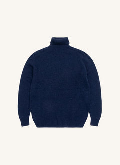 Origin Knitwear - Seamless Wool Turtleneck Sweater | Navy