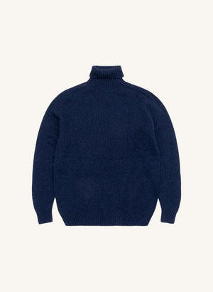 Origin Knitwear - Seamless Wool Turtleneck Sweater | Navy