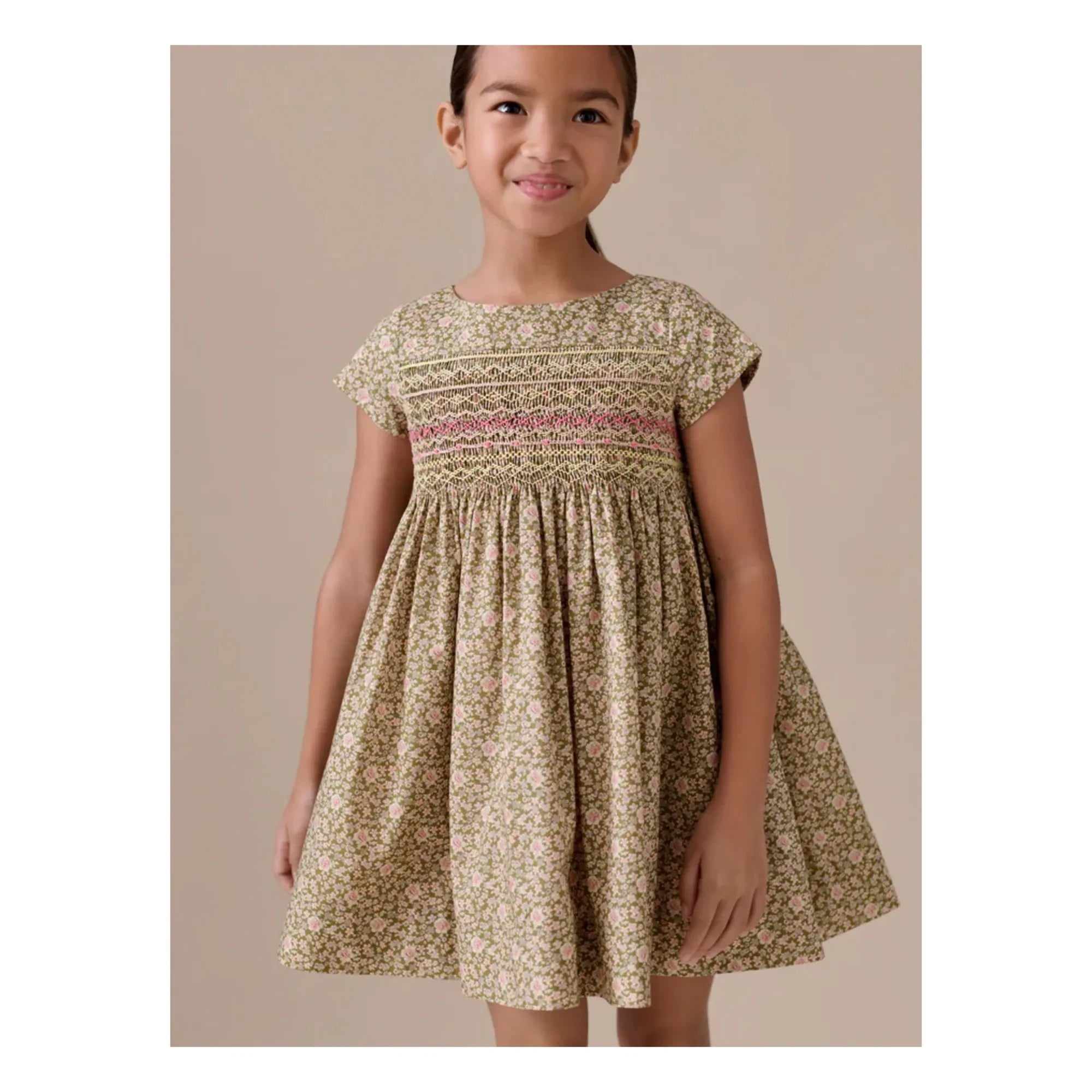 Bonpoint - Duchesse Liberty Organic Cotton Dress | Green