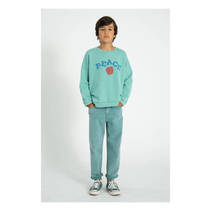 Piupiuchick - Peace Organic Cotton Sweatshirt | Turquoise