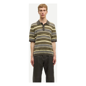 Samsoe Samsoe - Samarco Striped Knitted Polo | Khaki