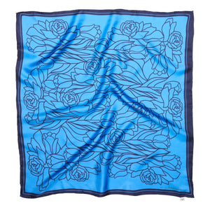 Becksöndergaard - Stencia Tulip Silk Scarf | Blue