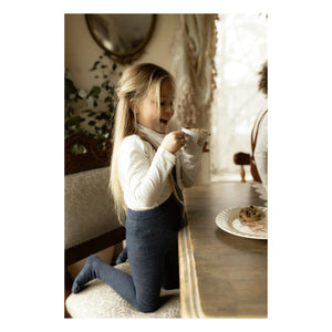 Silly Silas - Organic Cotton Suspenders Tights | Denim Blue