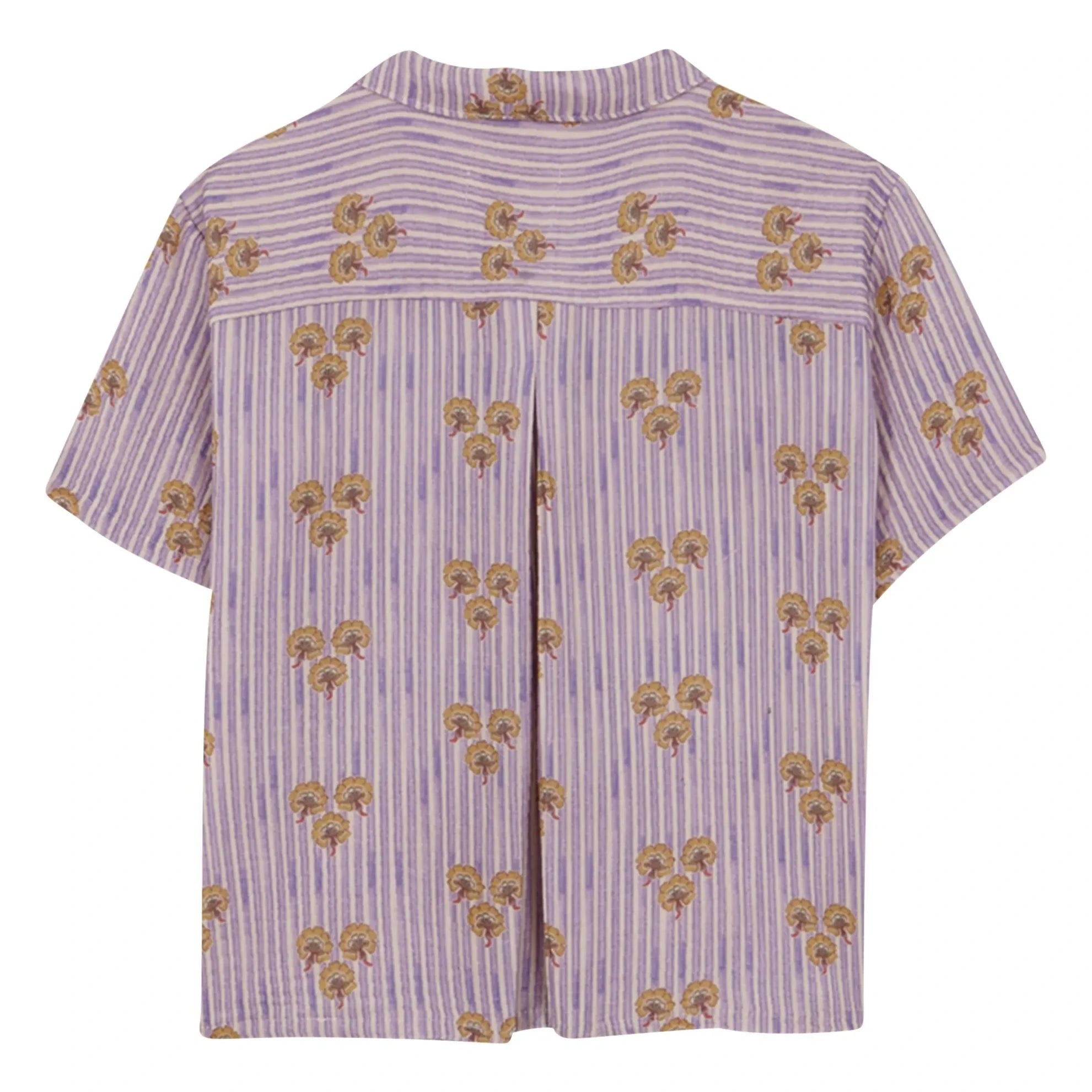 birinit - Striped Organic Cotton Cinca Pocket Shirt | Powdery Purple