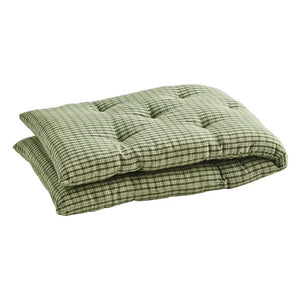 Madam Stoltz - Cotton Checkered Bench Cushion | Green