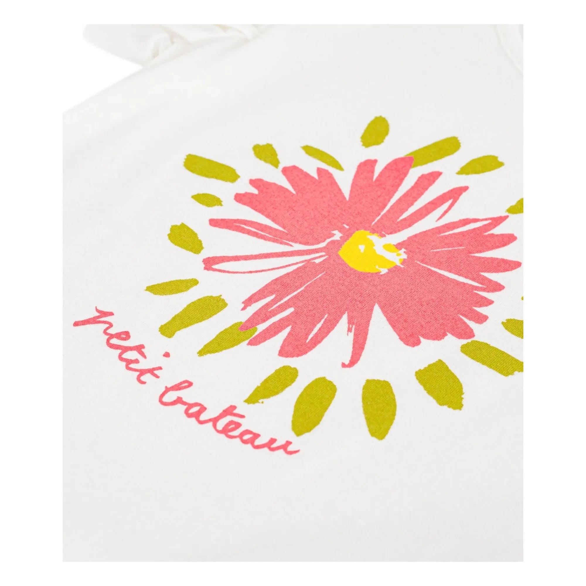 Petit Bateau - Organic Cotton Floral Ruffled T-Shirt | White
