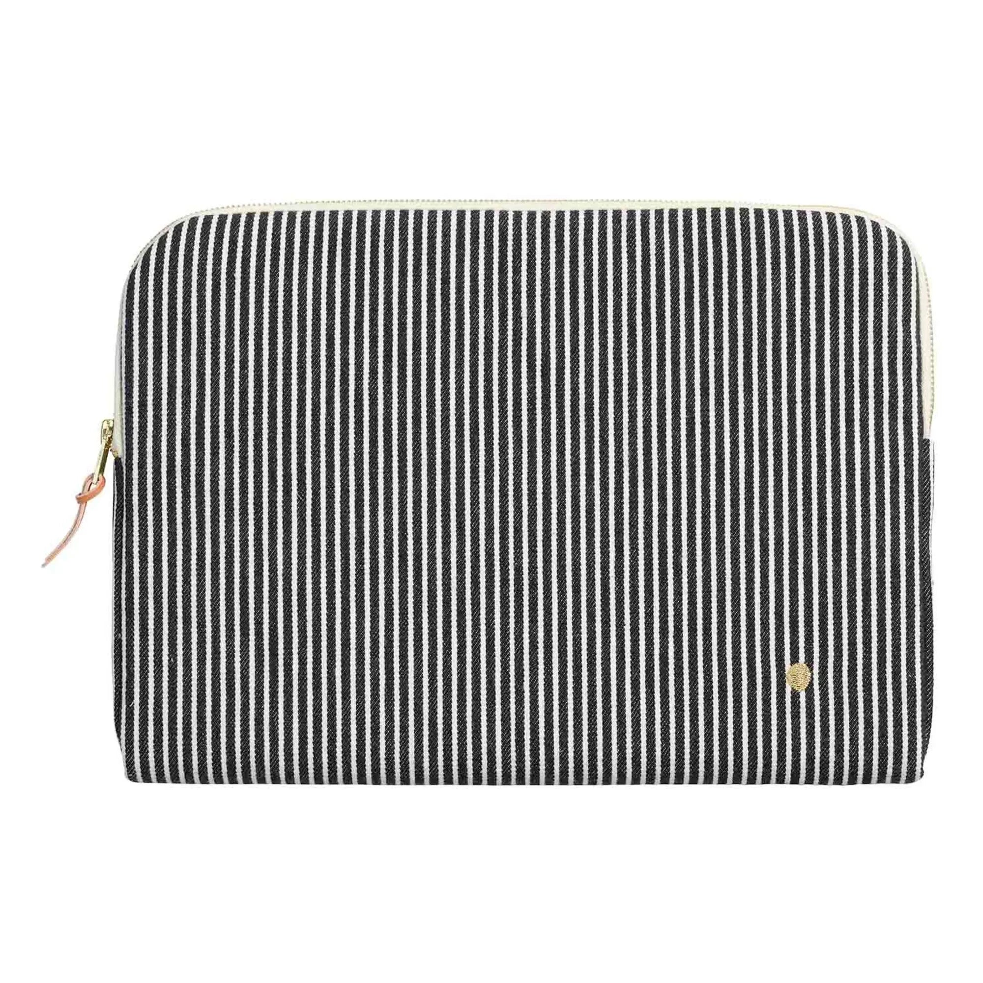 La cerise sur le gâteau - Striped Organic Cotton Laptop Sleeve Basile | Caviar