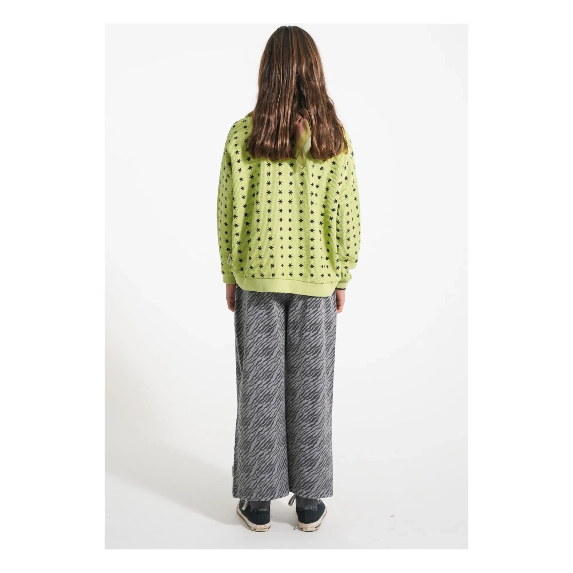 Piupiuchick - Ribbed Star Sweatshirt Organic Cotton | Green