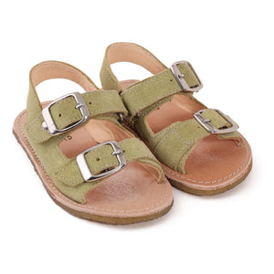 Lazare - Gisèle Suede Sandals | Almond Green