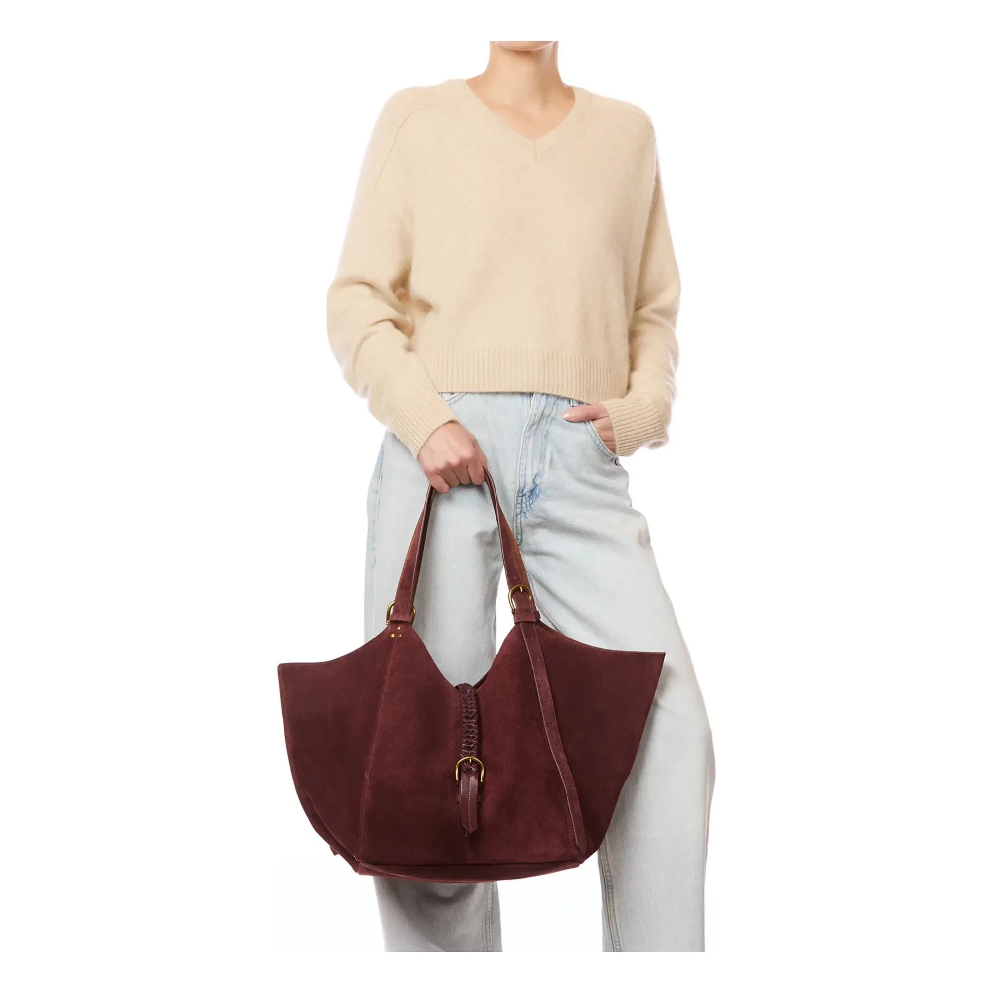 Jérôme Dreyfuss - Joseph M Bag Velvet Leather | Dark Red