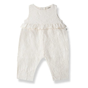 1+ in the family - Siurana embroidered salopette | White