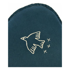 Nobodinoz - Cloud Pillow with Bird Embroidery - French Linen | Night Blue