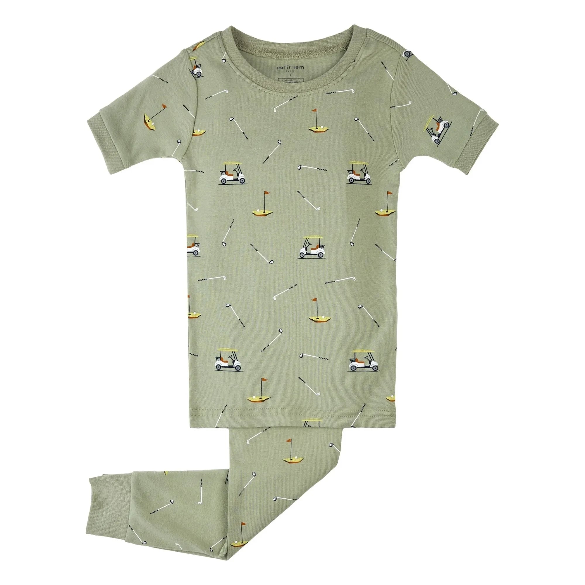 Petit Lem - Organic Cotton Golf Pajamas | Khaki