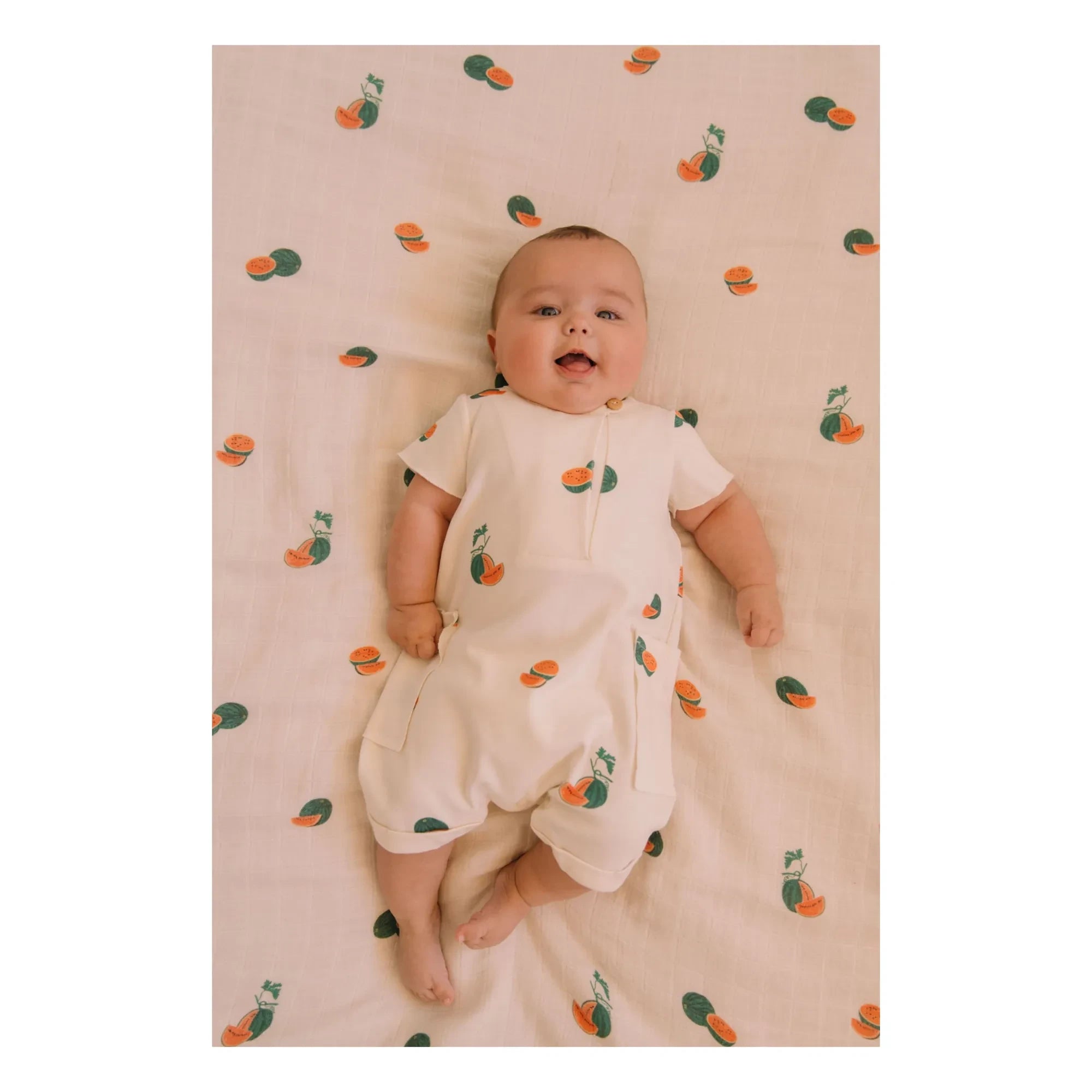 Studio Bohème - Combishort Aimé Watermelon Organic Cotton | Ecru