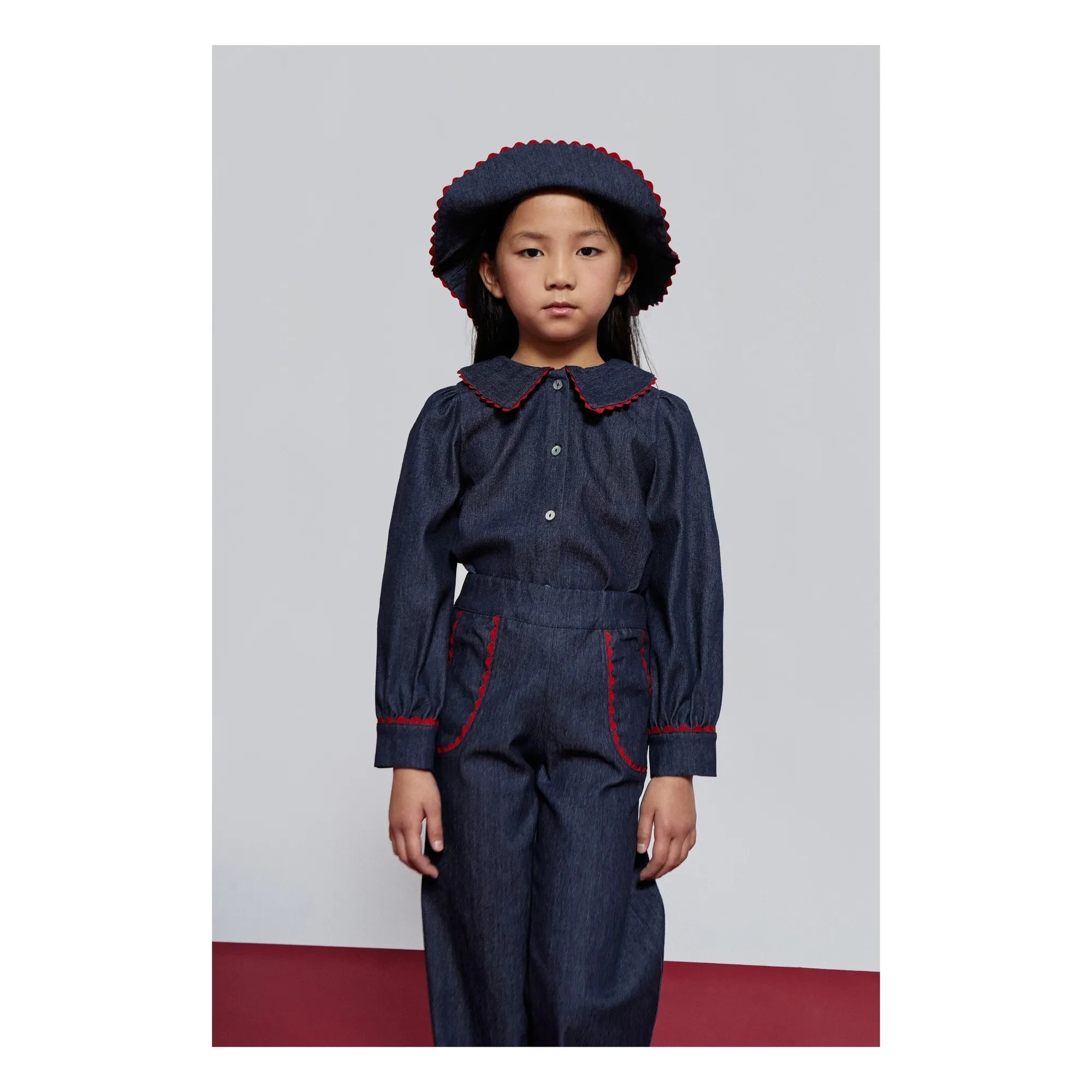 Mipounet - Jean Claudine Collared Cecilia Blouse | Dark Blue