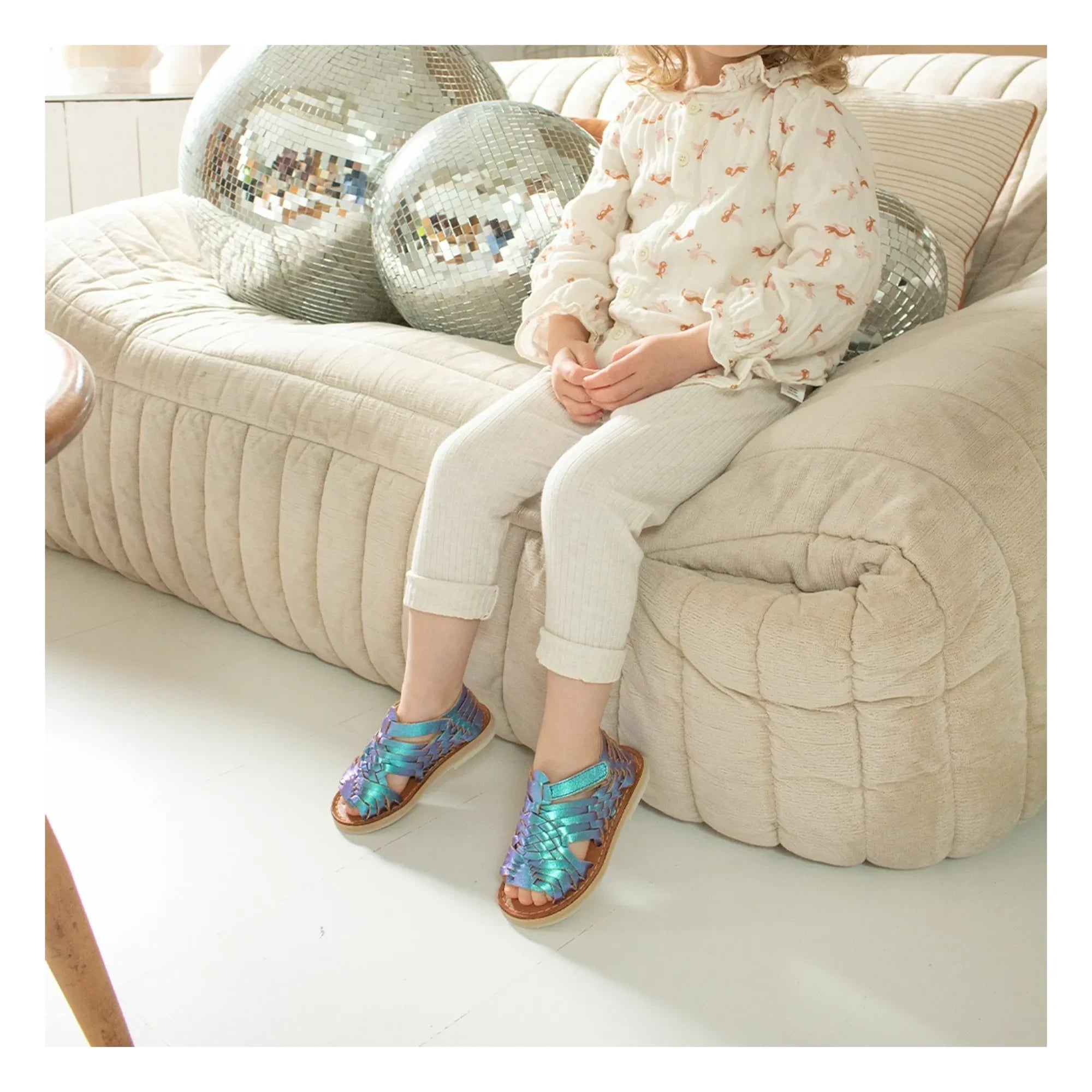 Mapache - Sandalita Mermaid Metallic Sandals | Turquoise