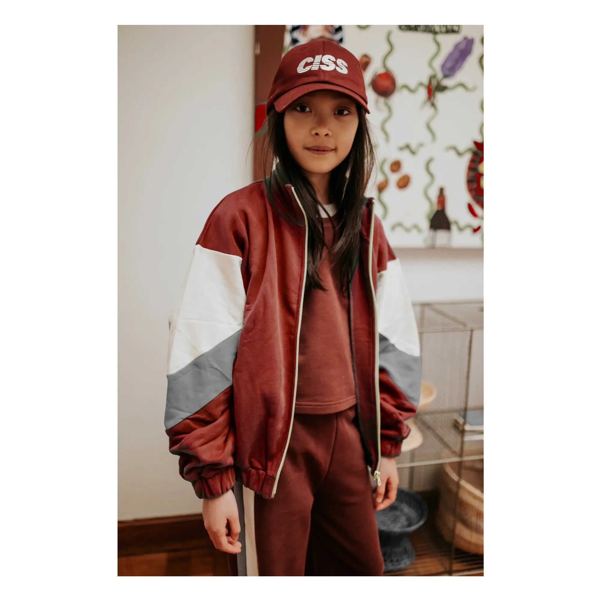 Cos I Said So - Color Block Organic Cotton Jacket | Bordeaux
