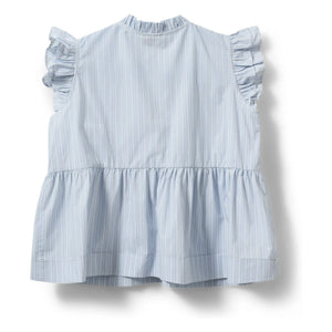 Sofie Schnoor - Striped Juliette Ruffled Blouse | Light Blue