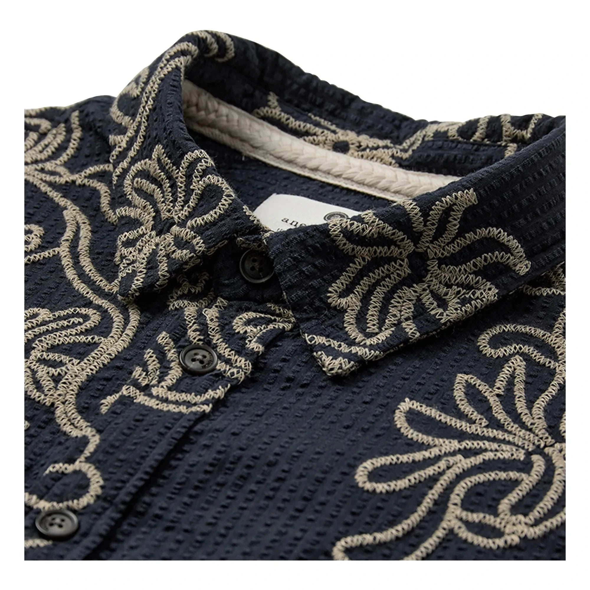 Anerkjendt - Akotto Embroidered Shirt | Dark Blue
