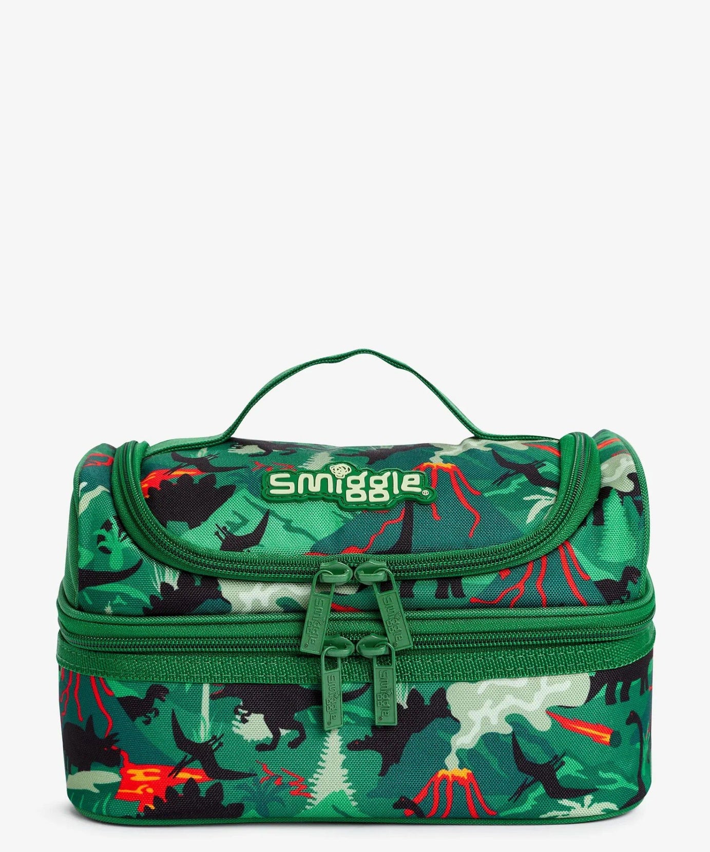 Smiggle - Vivid Çift Katlı Askılı Beslenme Çantası-Dinossi