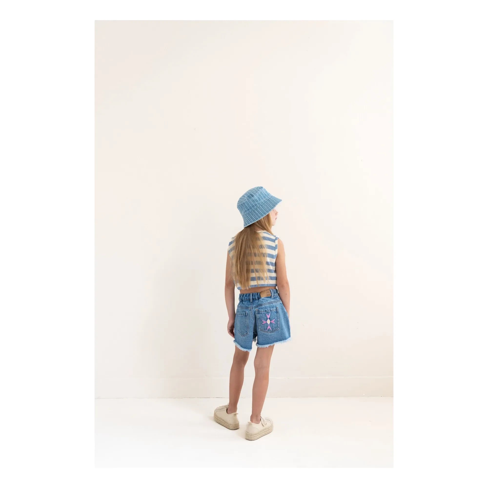 Jenest - Striped Organic Cotton Sleeveless T-Shirt for Kids | Blue