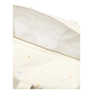 Nobodinoz - Waterproof Diaper Bag Opera Orange Cherries | Beige