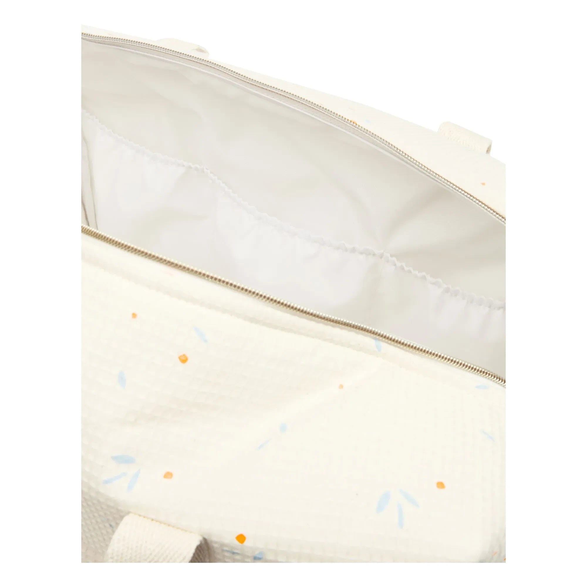 Nobodinoz - Waterproof Diaper Bag Opera Orange Cherries | Beige