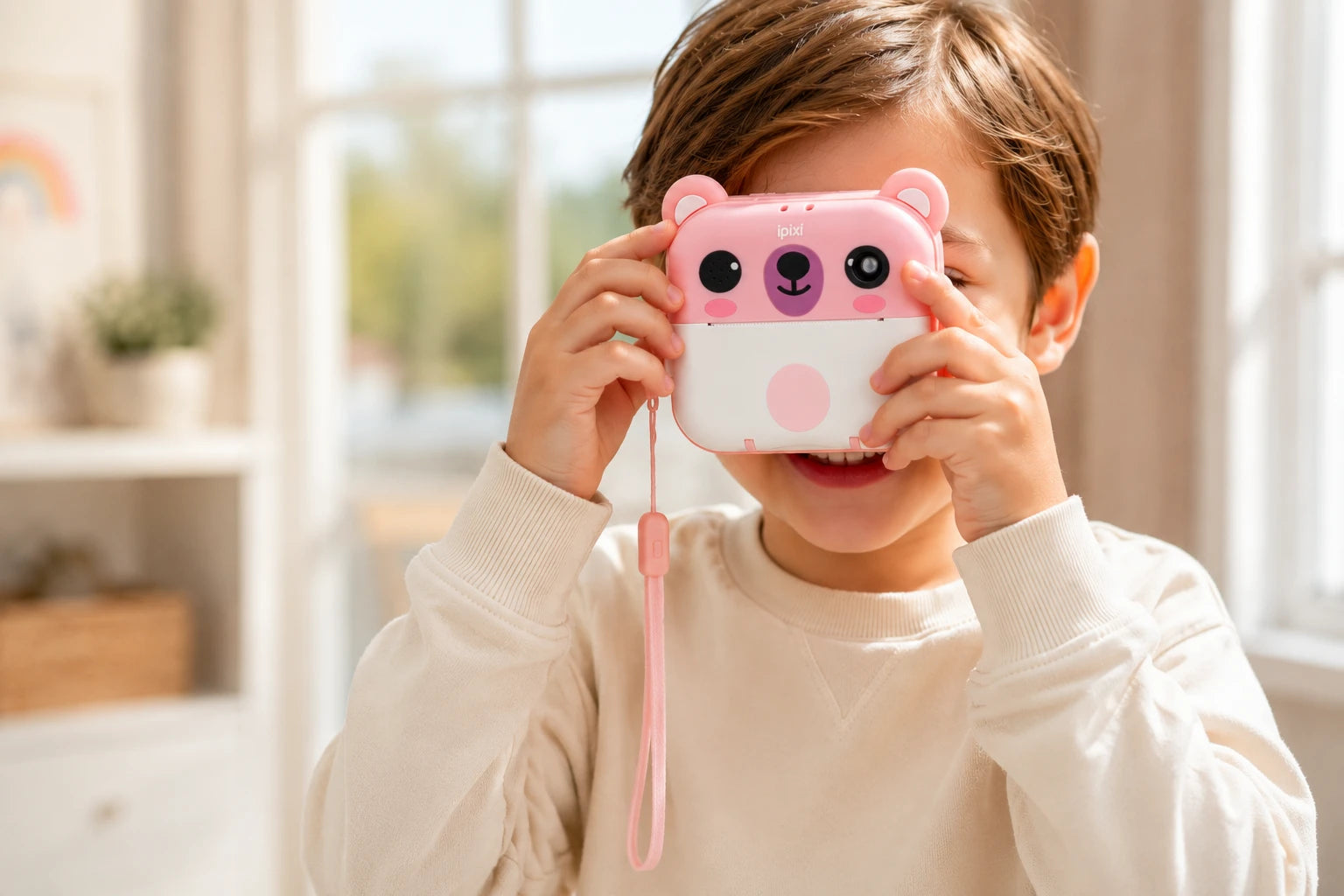 iPixi - Çocuk Anında Baskı Panda Pembe Fotoğraf Makinesi