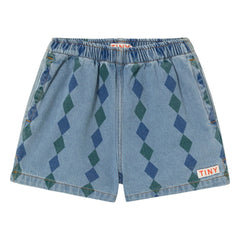 Tinycottons - Denim Losange Shorts | Blue