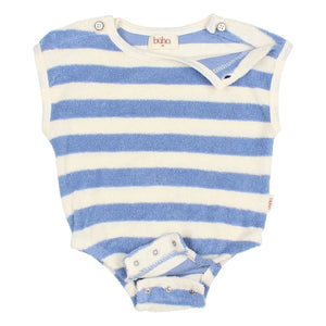 Búho - Striped Organic Cotton Towel Body | Light Blue